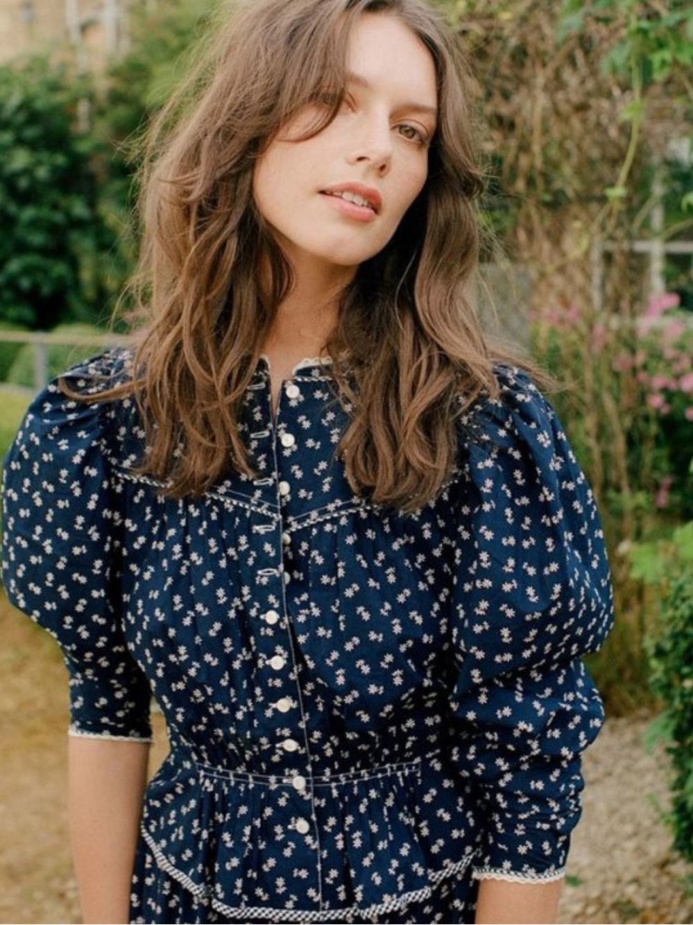 Doen Amelia Top in Indigo Calico